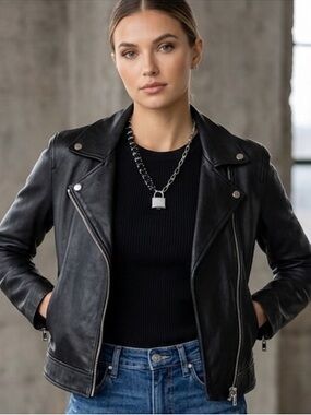 paparazzi Silver Padlock Necklace with Black Stones